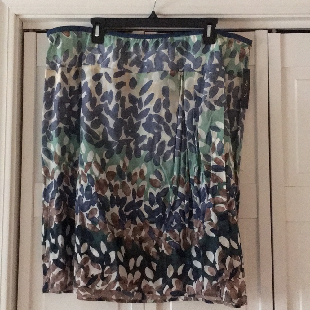 Nic & Zoe Printed Faux Wrap Around Skirt